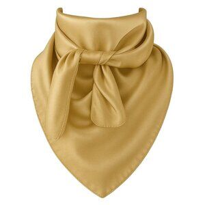 Gold Wild Rag Large Scarf 35x35" Satin Western Accessory Cowgirl or Cowboy